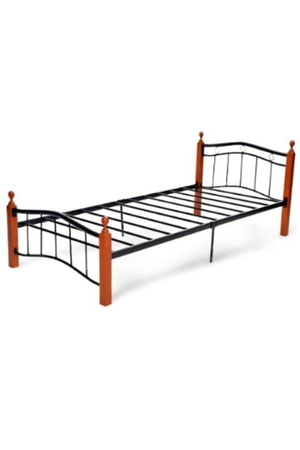 Modern Wooden Steel Single Bed With 6 Legs 90X190 Cm