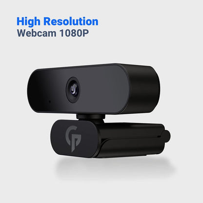 Porodo Gaming High Definition Webcam 1080P Full Hd, USB Computer Cameras Streaming Webcam, Noise-Cancelling Mic, Smooth Video, Clear Quality Image, Plug & Play for Desktop, PC & Laptop Windows -Black