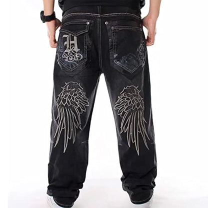 Y2k Baggy Jeans for Men Grunge Vintage Relaxed Fit Skateboard Jeans Loose Embroidery Hip Hop Dance Denim Pants