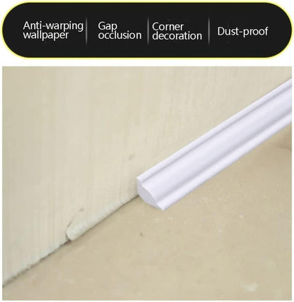 PVC Quadrant Trim,Skirting Board,Moulding Trim,Plastic Wall Corner Decoration Edging Strip Self Adhesive,Caulk Strip,Laminate Beading Anti-Mold Skirting Board,(5 Meters Long,27mm*20mm)