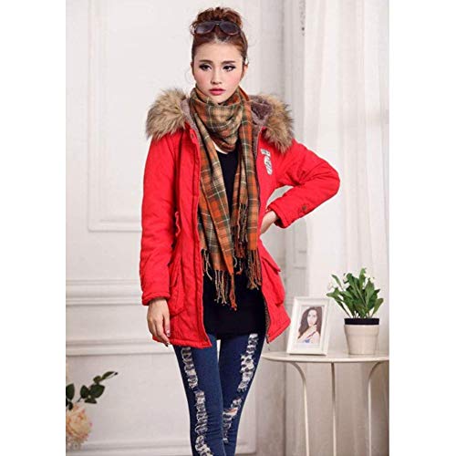 Yudesundo Down Padded Jackets for Women - Parka Winter Wear Overcoat Warm Waist Slim Fit Full Zipped Casual Faux Fur Lined Long Jackets