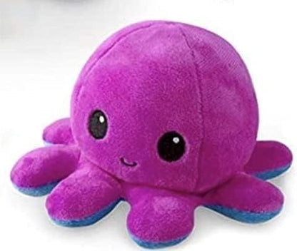 GrabMantra Reversible Octopus Plushie Soft Toys, Double-Sided Flip Stuffed Animal Mood Plush Show Your Mood Without Saying a Word, A Gift for Kids and Decorations | Happy + Angry | (Sunset + Mermaid)