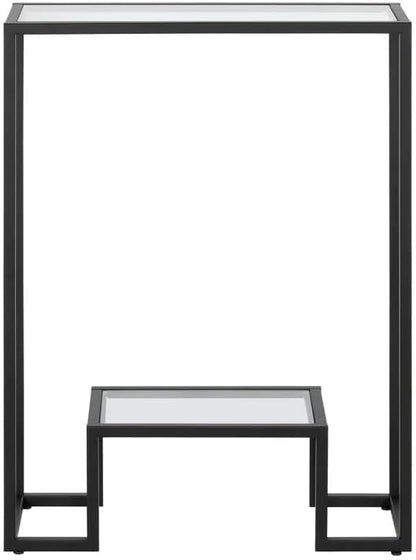 JOHN'SDECOR Console Table Pre Assembled Glass Shelves with Metal Frame Entrance Console Table Sofa Side Table Hallway Console Table Modern Entryway Console Table (Small 55 x 20 x 70 Cm)