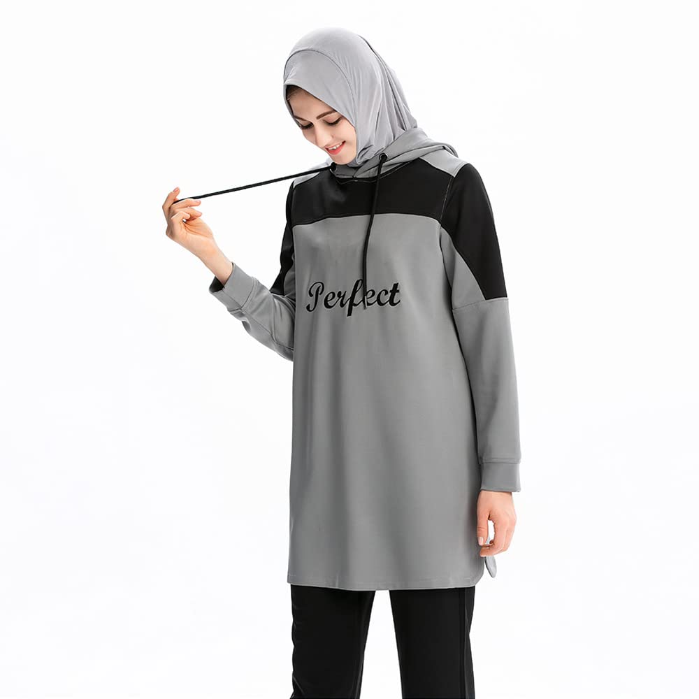 Muslim Tracksuit Tops Islamic Women Pullovers Top Hoodies Tracksuit Sports Jogging Gym Yoga Sweatshirt Sportswear