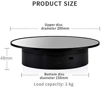 Anecity 360 Degree Electric Motorized Rotating Display Stand (Black Mirror Surface)