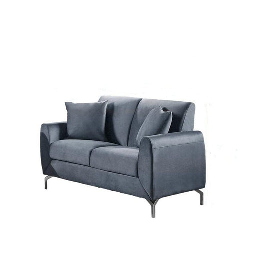 Danube Home Jozel 2 Seater Fabric Sofa I Metal Leg Two Seat Sofas I Modern Design Living Room Furniture Set (L 140 x W 79 x H 89 cm) - Grey