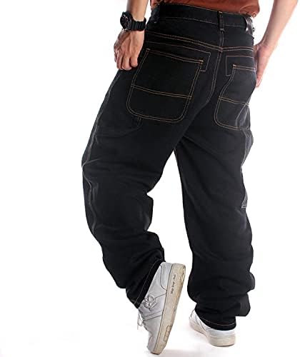 Ruiatoo Men's Classic Baggy Jeans Daily Loose Denim Jeans Hip Hop Dance Jogging Long Casual Pants