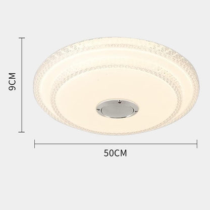 HUA QIANG WANG Flush Mount Double Layer Silver Ceiling Lamp, 3-color Modern Simple Round LED Ceiling Lights for Bedroom Living Room Dining Room (40cm)