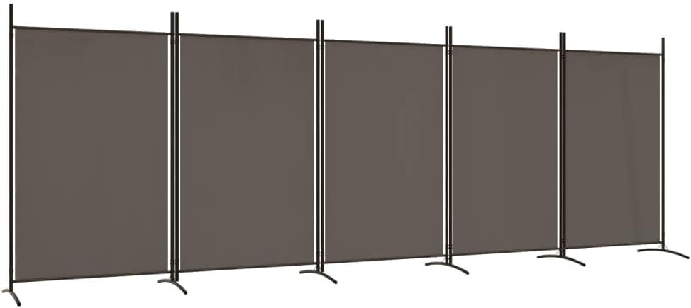 vidaXL 1-Panel Room Divider Folding Panel Screen Movable Partition Privacy Separator Wall Furniture Indoor Bedroom Office Black 175x180 cm