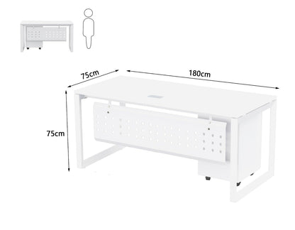 Mahmayi Vorm 136-18 White Modern Workstation Material-Melamine on MDF