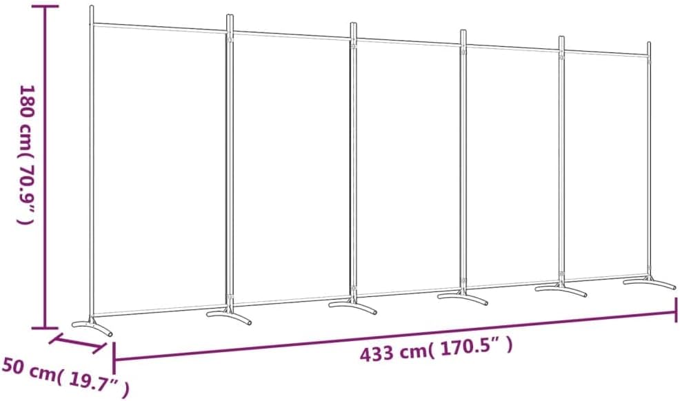 vidaXL 1-Panel Room Divider Folding Panel Screen Movable Partition Privacy Separator Wall Furniture Indoor Bedroom Office Black 175x180 cm