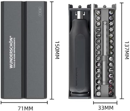 WUNEDRSCHÖN | 40 in 1 Multi Functional Reattaching Screwdriver Set Compact Metal Case_Suitable for Install and Repair Computer- Furniture - Automotive Parts - Appliances - Electronics (Model A-X40)