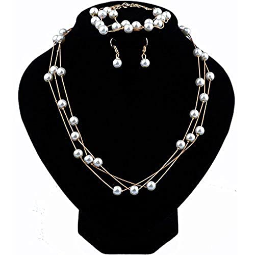 Shining Diva Fashion Pearl Jewellery Set for Women (White) (sd8431s)