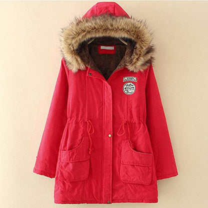 Yudesundo Down Padded Jackets for Women - Parka Winter Wear Overcoat Warm Waist Slim Fit Full Zipped Casual Faux Fur Lined Long Jackets