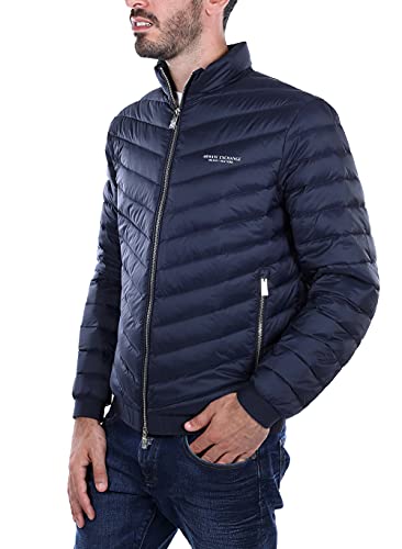 AX Armani Exchange mens Quilted Down Milano/New York Logo Zip-up Jacket Down Alternative Coat (pack of 1)