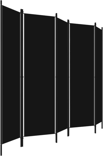 vidaXL 3-Panel Room Divider Folding Panel Screen Movable Partition Privacy Separator Wall Furniture Indoor Bedroom Office Black 150x180 cm