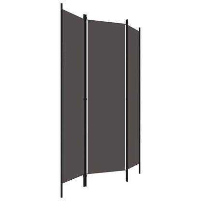 vidaXL 3-Panel Room Divider Folding Panel Screen Movable Partition Privacy Separator Wall Furniture Indoor Bedroom Office Black 150x180 cm