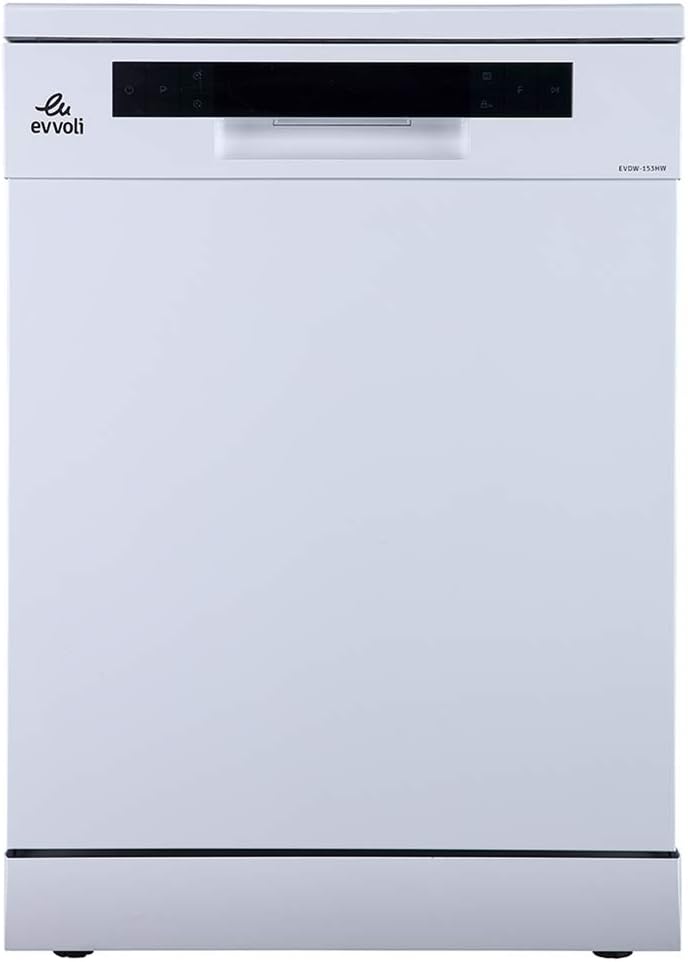 evvoli Dishwasher 12 place setting, 6 programs, 2 Rack Levels, 11 L,High Energy Efficiency, Quiet, Silver EVDW-122S