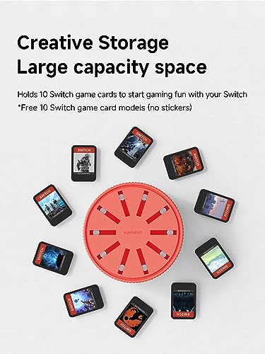 Hagibis Game Storage Case for Nintendo Switch, PS Vita, Rotating Game Card Case with 10 Card Slots, Magnetic Draw Card Portable Switch Game Cartridge Holder