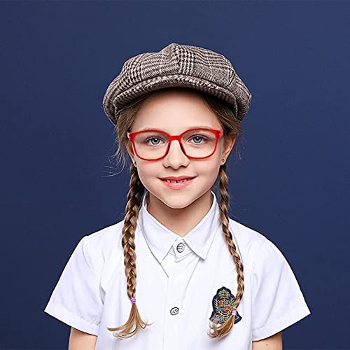 Vbeijll Kids Blue Light Glasses, Anti Glare Eyestrain UV, TV Phone Children Silicone Safety Eyewear for Boys Girls Age 3-12