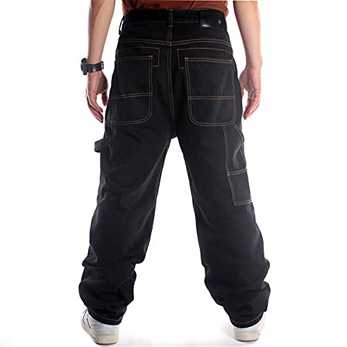 LUOBANIU Men's Vintage Hip Hop Style Baggy Jeans Denim Loose Fit Dance Skateboard Pants