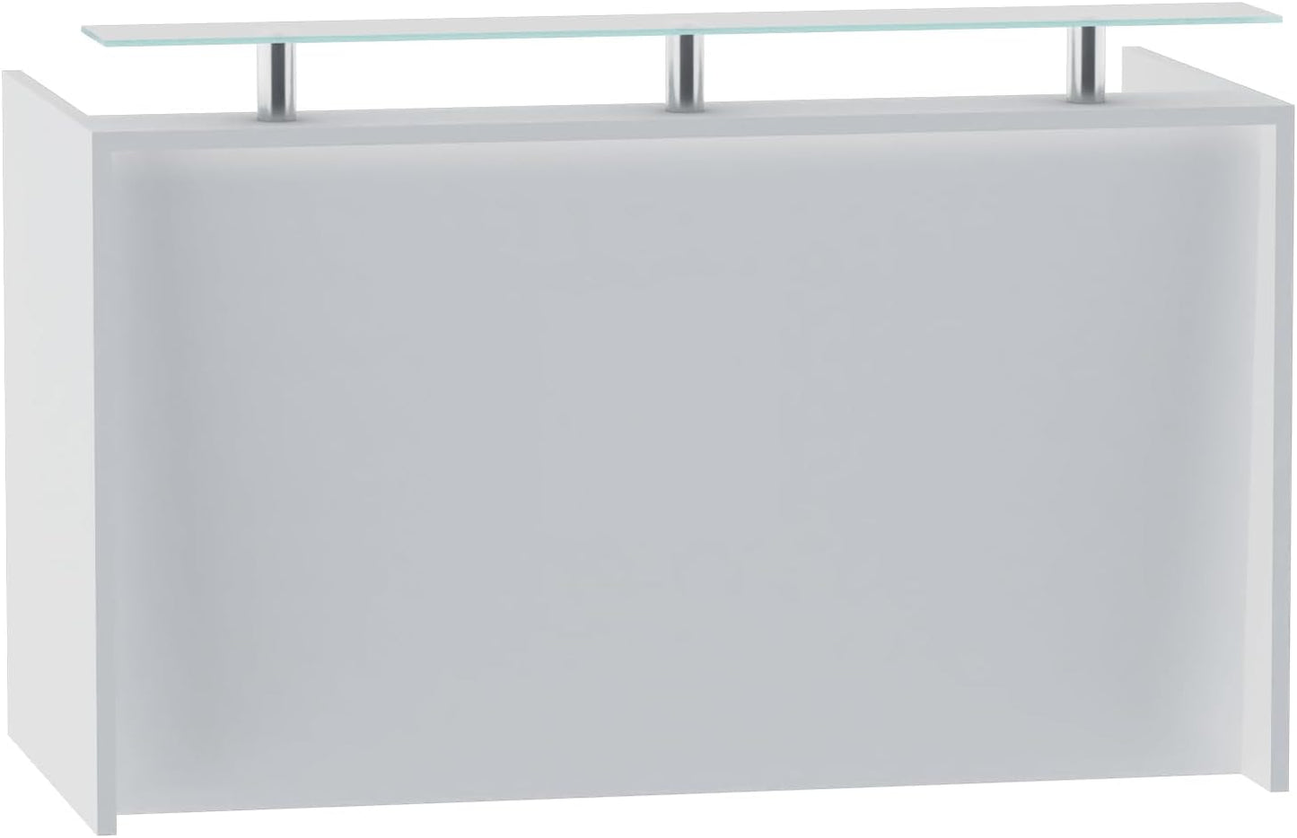 Mahmayi REC-2 Designer Reception Desk For Office Space, Front Office Desk (White-Coco Bolo)