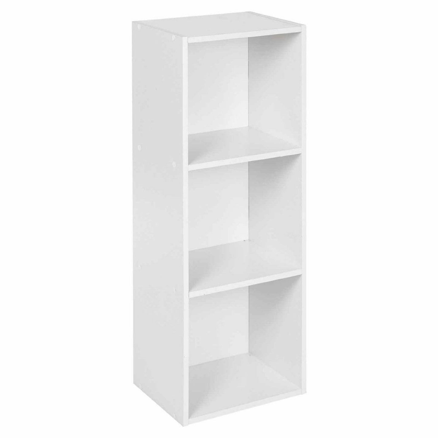 URBNLIVING Tier Wooden Bookcase Shelving Display Storage Shelf Unit Wood Shelves (White, 4 Shelf)