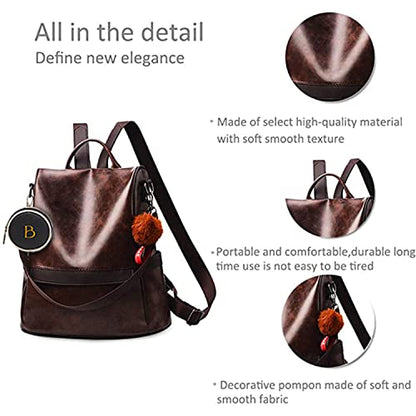 Brandsho - PU Leather Women Multipurpose Carry Tote Crossbody Satchel Purse Clutch Handbag Set of 4 for Travel Shopping And Carry