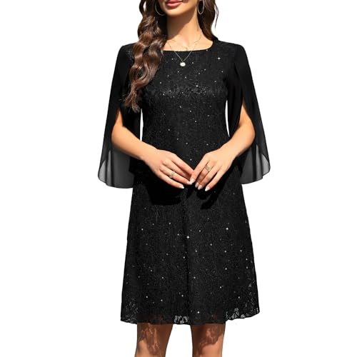 Wedding Guest Dresses for Women,Cocktail Dress,Dresses for Weddings as a Guest, Lace Chiffon Evening Dress