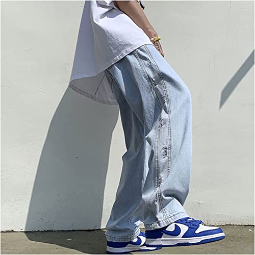 FantasyGears Y2k Jeans Men Grunge Hip Hop Baggy Pants Straight Leg Graphic Denim Joggers Loose Goth Trousers Streetwear