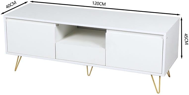 Danube Home Vesta TV Cabinet For Up To 50 Inches TV I Entertainment Modern Design Wall Unit Furniture I Wooden TV Stand For Living Room, Bedroom I TV Rack L 120 x W 40 x H 45 cm - White