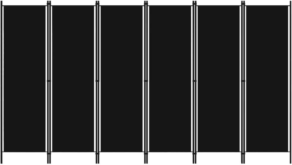 vidaXL 3-Panel Room Divider Folding Panel Screen Movable Partition Privacy Separator Wall Furniture Indoor Bedroom Office Black 150x180 cm