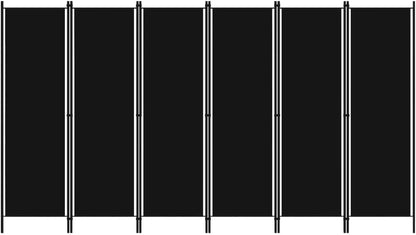 vidaXL 3-Panel Room Divider Folding Panel Screen Movable Partition Privacy Separator Wall Furniture Indoor Bedroom Office Black 150x180 cm