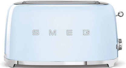 Smeg TSF02CRUK, 50's Retro Style 4 Slice Toaster,6 Browning Levels,2 Extra Wide Bread Slots, Defrost and Reheat Functions, Removable Crumb Tray, Cream, 1 Year Warranty