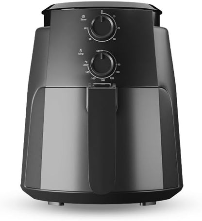 evvoli Air Fryer 4 Litres with Timer Temperature Adjustable Control and 8 Preset Programs 1500W, EVKA-AF4001BS Black