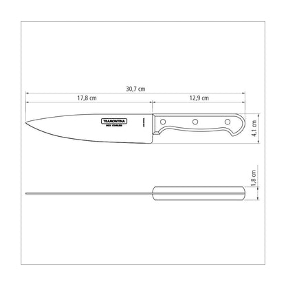 Tramontina Polywood 6 Inches Chef Knife with Stainless Steel Blade and Dishwasher Safe Treated Handle