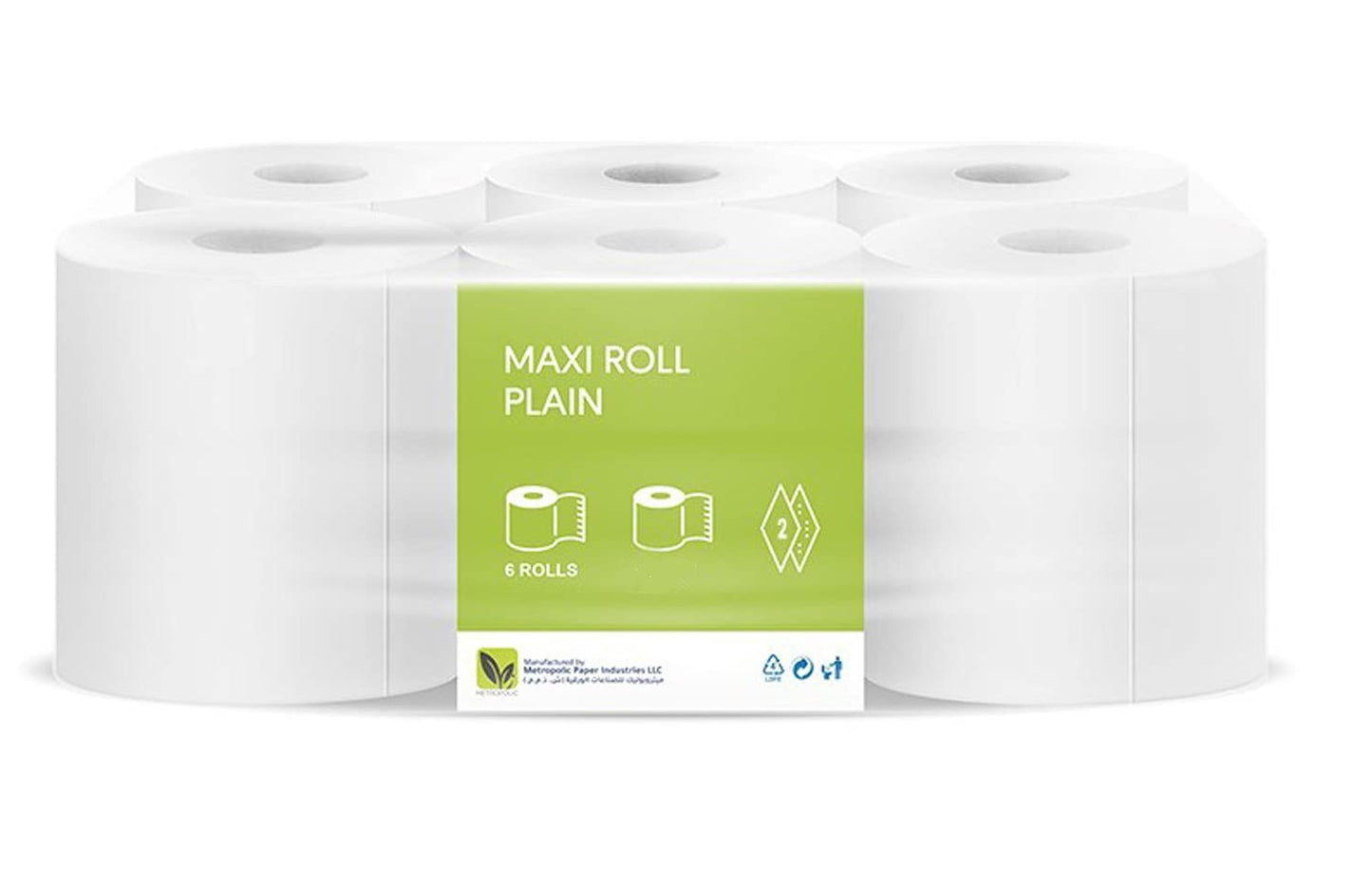 Saqoware Metro Premium Maxi Roll 550 Gm(6 Pieces x 2 Ply) - Mega (550 gm Each Roll)-Kitchen Quality