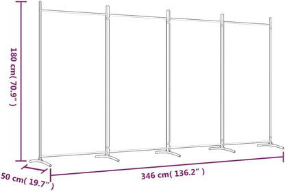 vidaXL 1-Panel Room Divider Folding Panel Screen Movable Partition Privacy Separator Wall Furniture Indoor Bedroom Office Black 175x180 cm