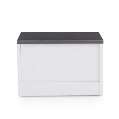 Danube Home Oscar Night Stand | Multifunctional Bedside Table | Space Saving Nightstand Side Table | Modern Design Furniture For Bedroom L 45 x W 50 x H 33 cm - Anthracite/White