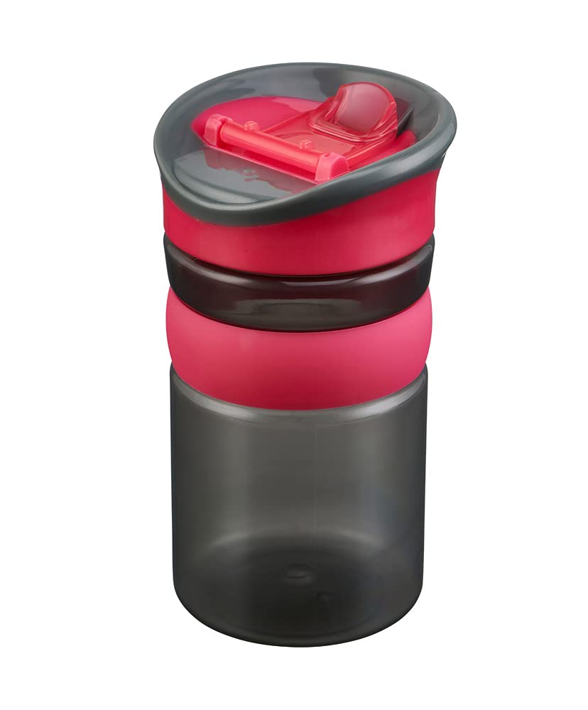 Vital Baby HYDRATE Kid's Grown up Cup - Flip Down Cap - Non-Spill - Soft & Durable Lip - Silicone Strap - 380ml - Fizz