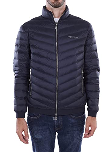 AX Armani Exchange mens Quilted Down Milano/New York Logo Zip-up Jacket Down Alternative Coat (pack of 1)