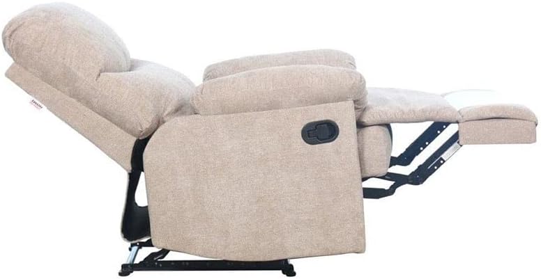 Danube Home Baltimore 1 Seater Fabric Motion Recliner I Modern Design One Seat Relaxing Chair I Living Room Furniture L 86 x W 99 x H 99 cm - Light Brown