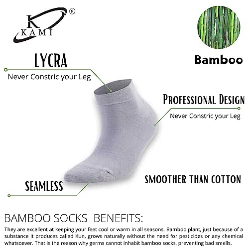 Dayco Men's Ankle Socks, Turkish Ultra Smooth Soft Bamboo ankle Socks Anti Bacterial, Anti Odor 6 Pairs