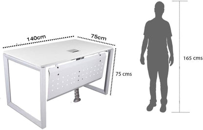 Mahmayi Vorm 136-18 White Modern Workstation Material-Melamine on MDF