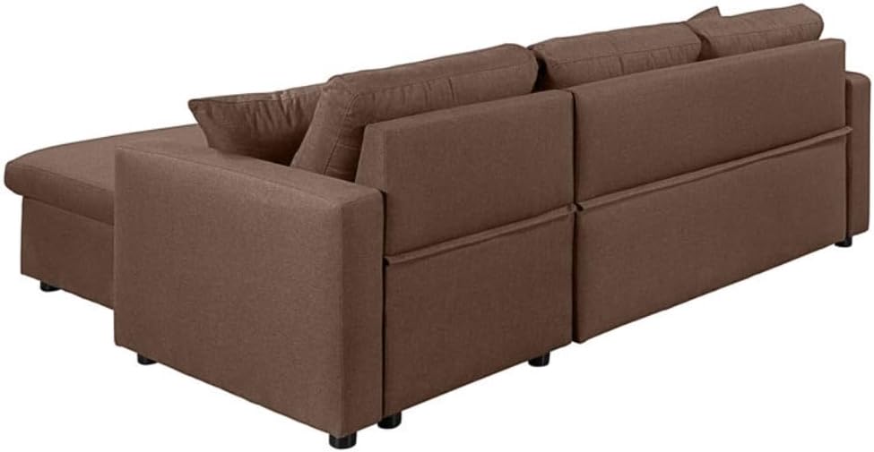 Karnak Diwan Sofa Cum Bed With Cushions L-Shaped Storage Space | Convertible Living Room Furniture (Grey)