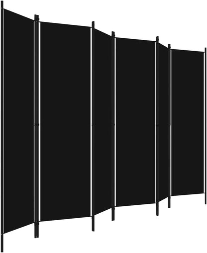 vidaXL 3-Panel Room Divider Folding Panel Screen Movable Partition Privacy Separator Wall Furniture Indoor Bedroom Office Black 150x180 cm