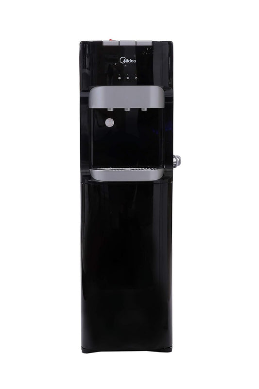 Midea Water Dispenser, Bottom Loading, Hot Cold And Ambient Temperature, Ice Cold Technology, Empty Bottle Indicator, Floor Standing, Child Safety lock, Best for Home, Office & Pantry, Black, YL1633S