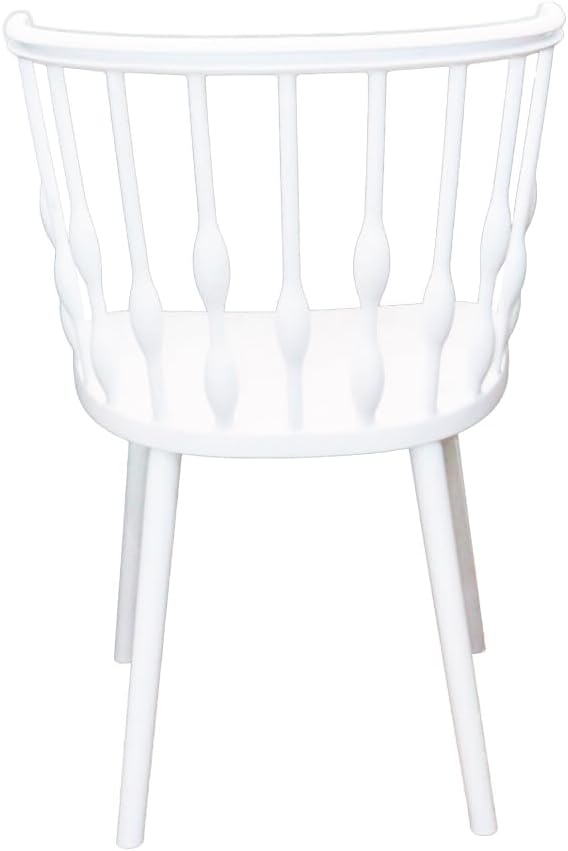 Dining Chair,Modern Minimalist PP Plastic Dining Chair,Nordic Fashion Comfortable Backrest Coffee Side Chair, for Office Lounge Dining Kitchen Bedroom (White,four chairs)