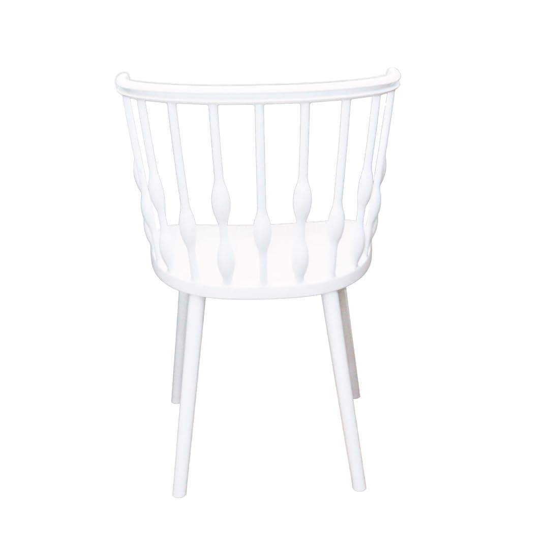 Dining Chair,Modern Minimalist PP Plastic Dining Chair,Nordic Fashion Comfortable Backrest Coffee Side Chair, for Office Lounge Dining Kitchen Bedroom (White,four chairs)