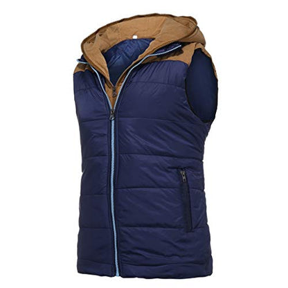 Long Men Men's Hoodie Autumn Winter Zipper Fashion Color Vest Top Coat Synthetic Jacket